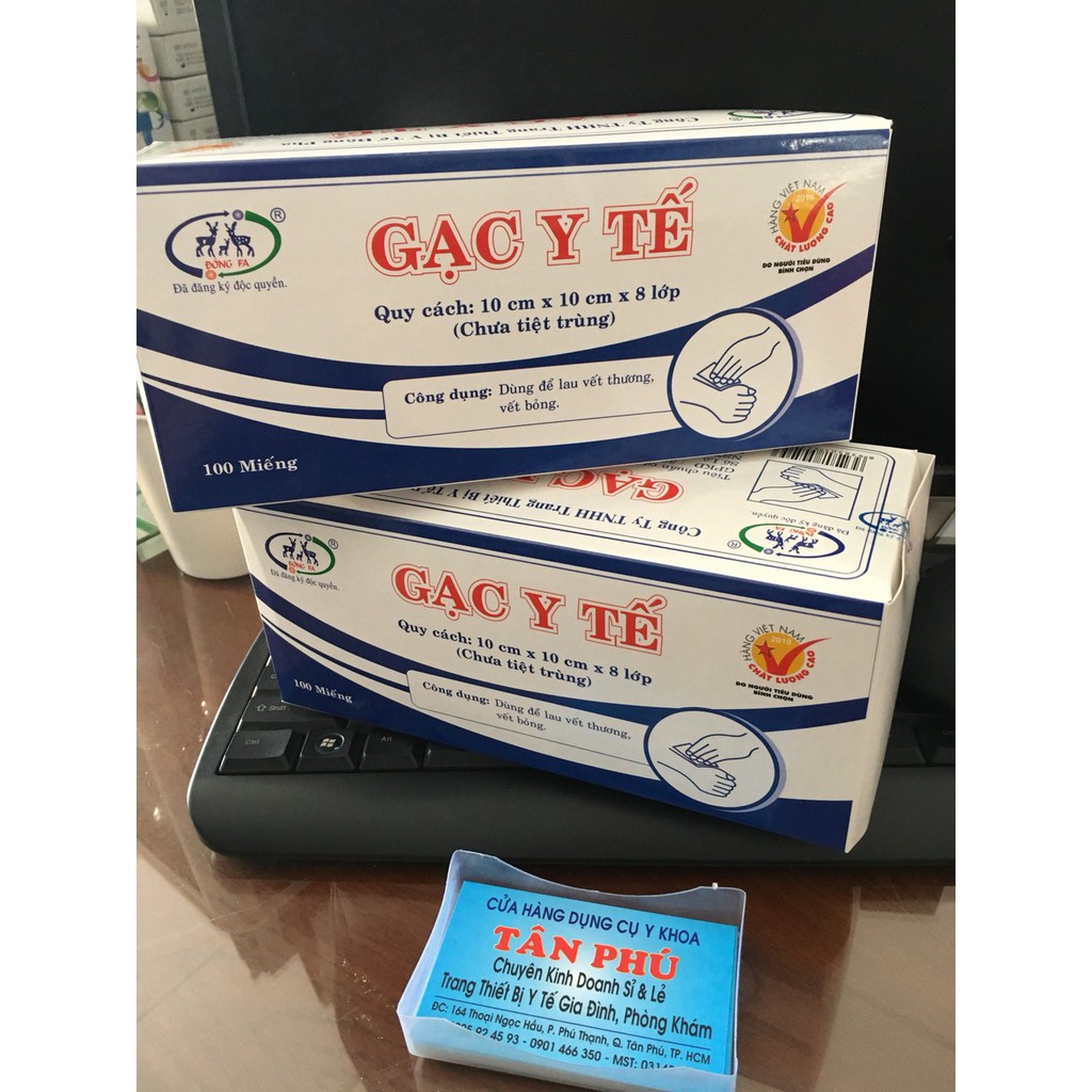 Gạc y tế 10x10x8 lớp Đông Pha, gạc đắp mặt nạ