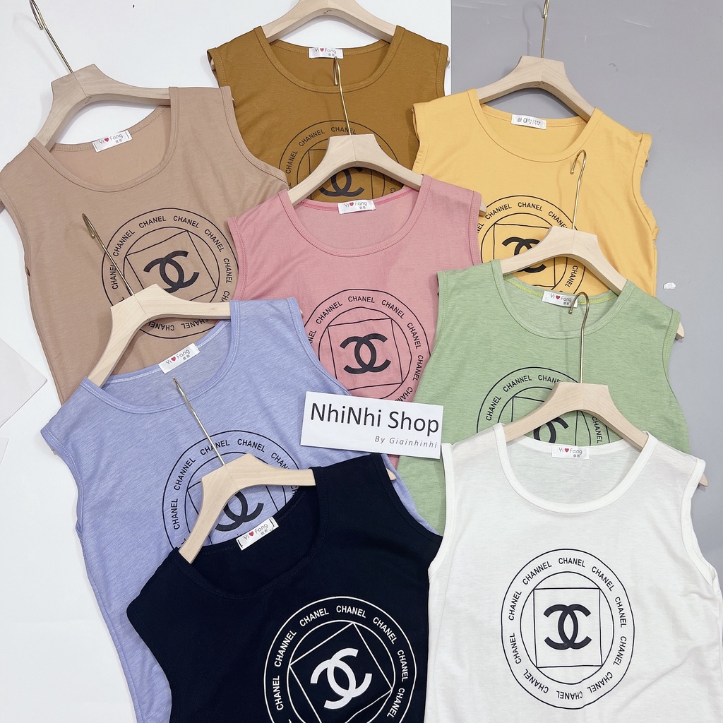Áo thun giấy sát nách dáng vừa mặc mát, Áo kiểu thun mỏng in chữ AT043 - NhiNhi Shop