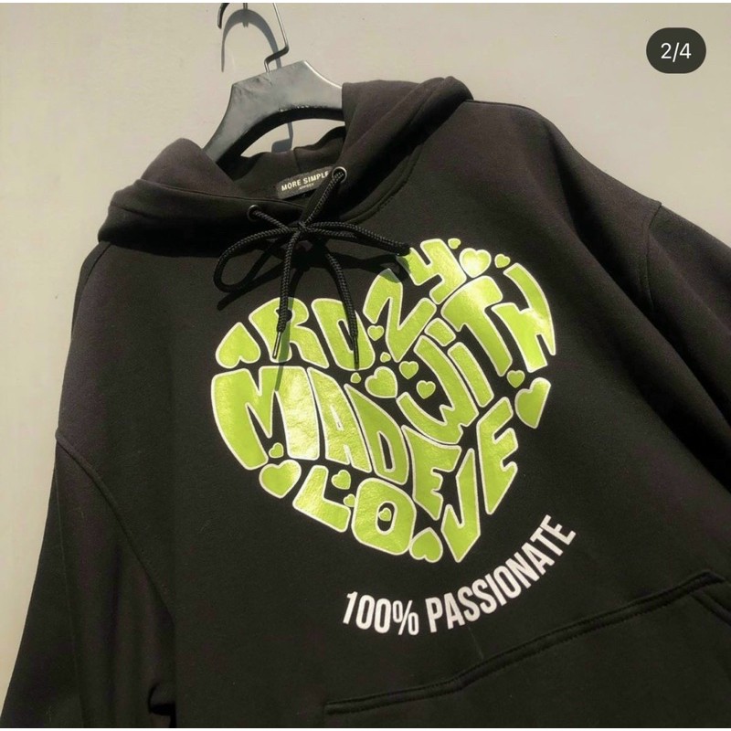 [Giá siêu rẻ] Áo khoác nỉ hoodie hoạ tiết trái tim | BigBuy360 - bigbuy360.vn