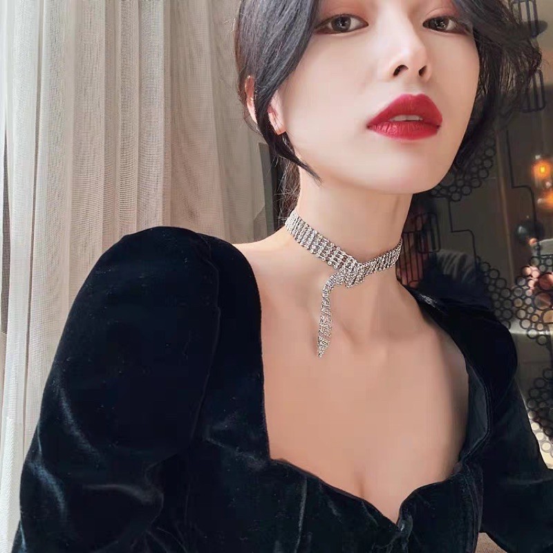 Choker giả thắt lưng đá so cool mã J-6