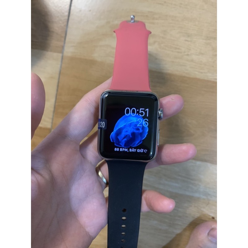 Apple Watch Gen 1, bản Thép không gỉ, size 42mm, kèm sạc zin và dây cao su cao cấp