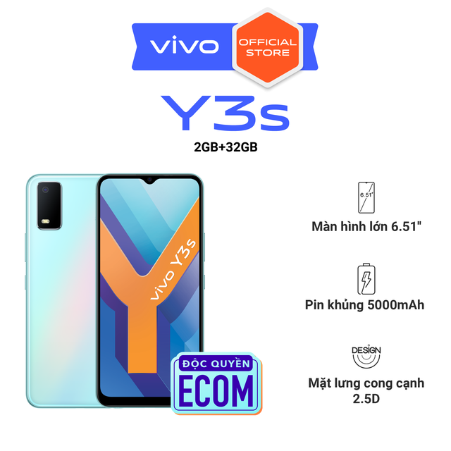  Điện thoại Vivo Y3s 2GB + 32GB - Hàng chính hãng | BigBuy360 - bigbuy360.vn