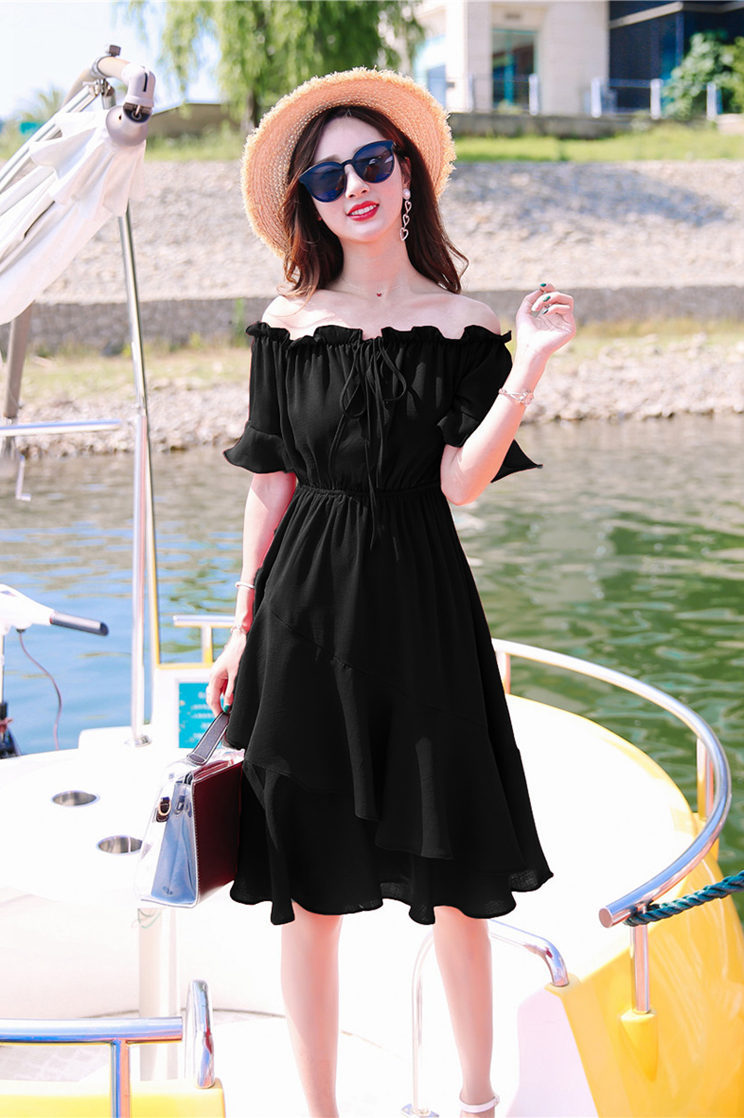 Đầm Nữ Lệch Vai Ngắn Tay Thời Trang Xuân Hè 2021 | BigBuy360 - bigbuy360.vn