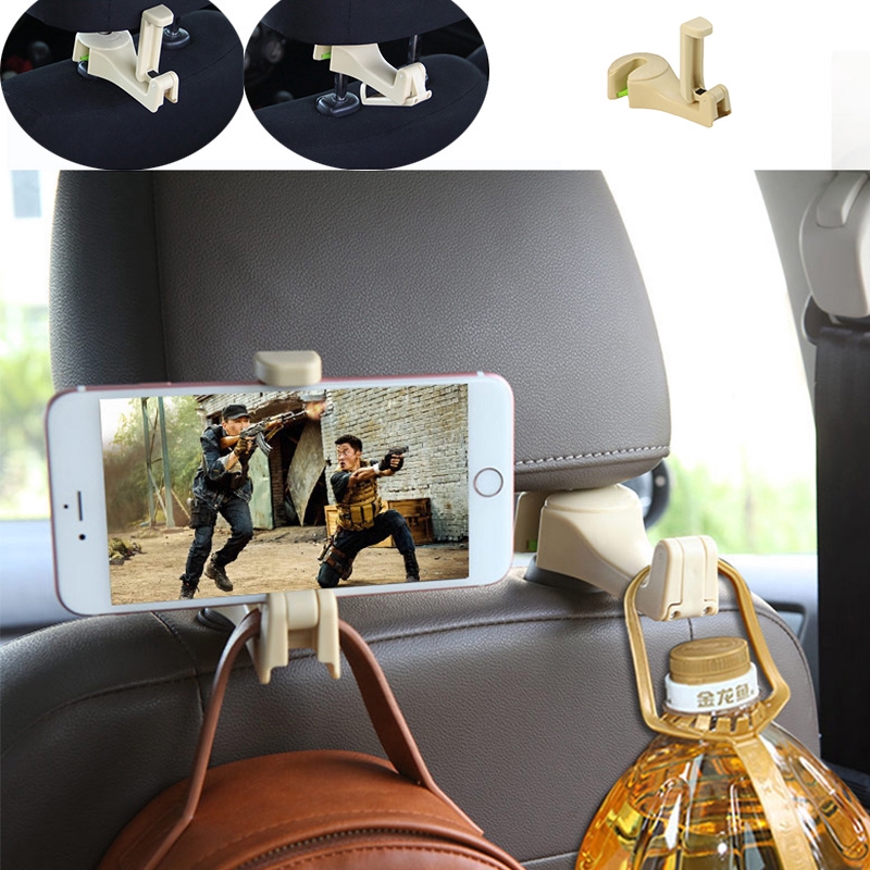 1 Móc Treo Đồ 2 Trong 1 Gắn Ghế Xe Hơi Tiện Lợi Giá Đỡ
