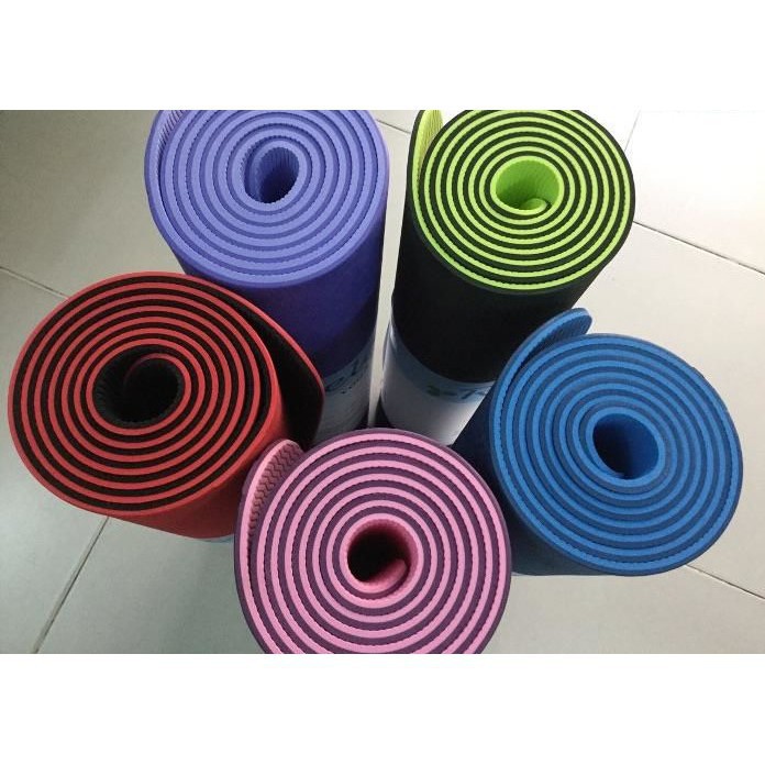 Thảm tập yoga ZERAMAT 2 lớp TPE cao cấp dày 8mm miễn phí túi đựng