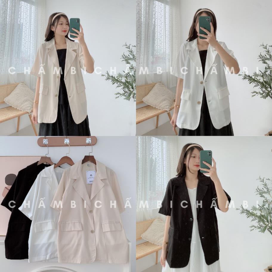 Áo Blazer style Hàn Quốc A.016, Áo blazer cộc tay một lớp 3 màu ngọt ngào nhẹ