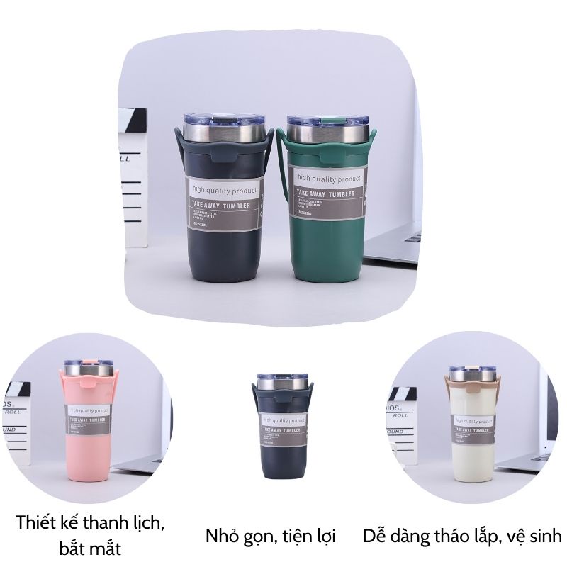 Ly giữ nhiệt đa năng T.Y.E.S.O có tay xách tiện lợi QIMATO