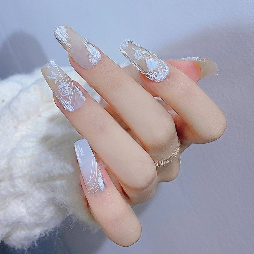 [Hàng mới về] Tờ miếng dán trang trí móng tay nghệ thuật thiết kế hoa hồng phong cách retro thời trang