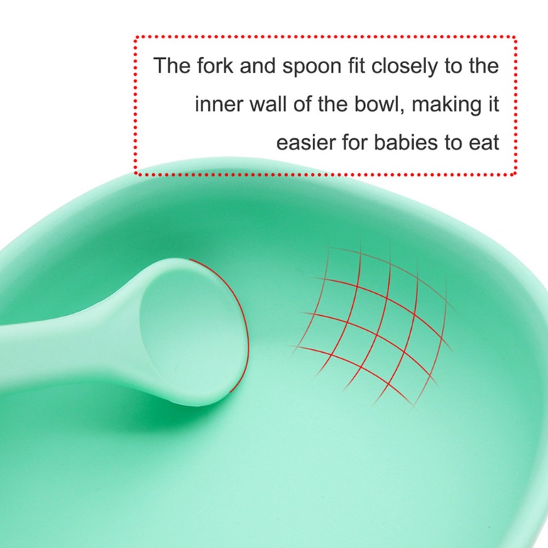 Bộ Tô Muỗng Nĩa Ăn Chia Ngăn Bằng Silicone Không BPA Dành Cho Trẻ Sơ Sinh