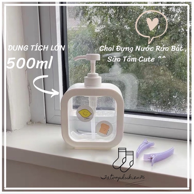 Chai đựng dầu gội -sữa tắm FREESHIPChai đựng nước rửa tay -nước rửa bát dung tích 500ml và 300ml có sẵn