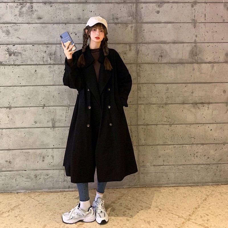 [order-có clip] Áo khoác măng tô kaki dáng dài | BigBuy360 - bigbuy360.vn