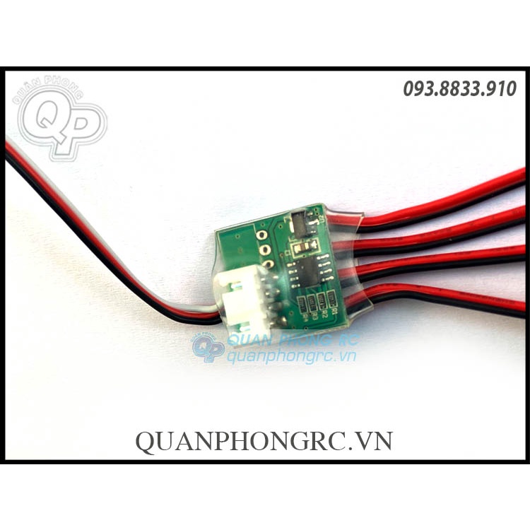 Mạch Chớp Đèn Led Sử Dụng Pin 3S 4 bóng qua RX