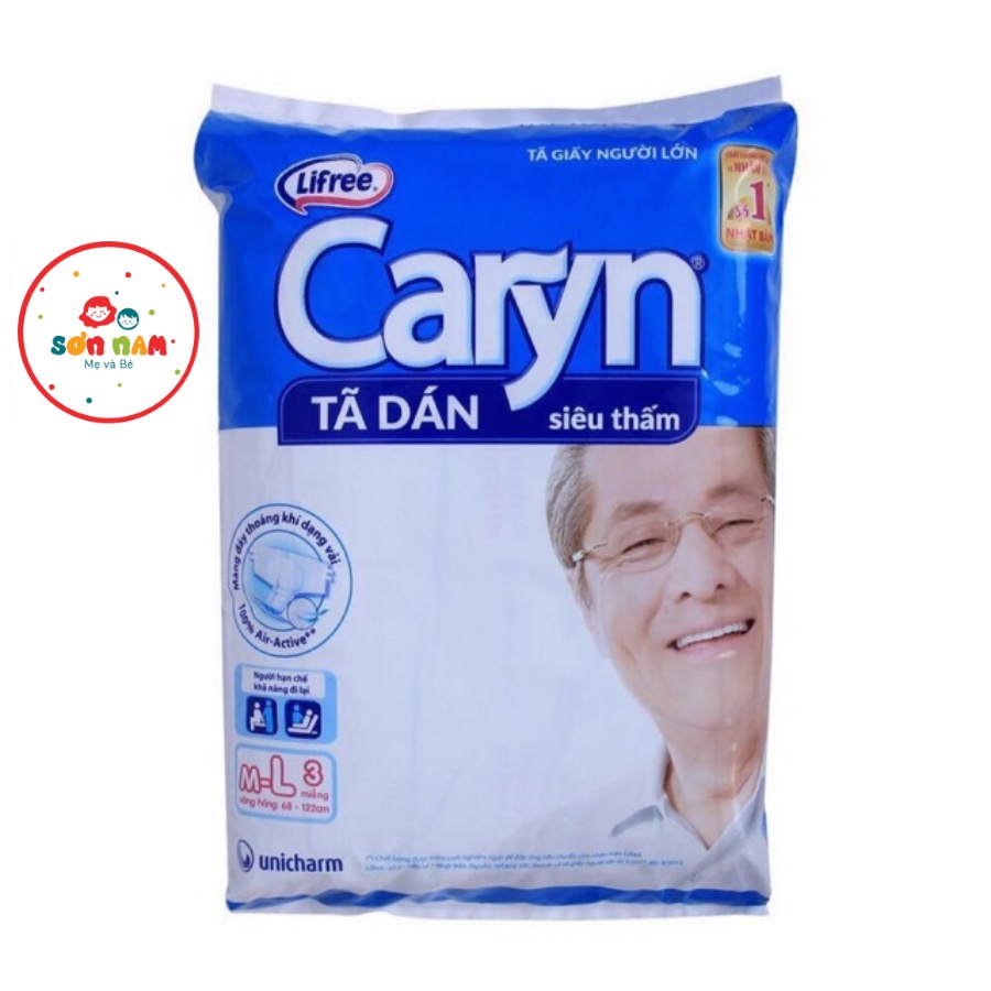 Tã Bỉm Dán CARYN Cho Mẹ Sau Sinh, Người Già Thấm Hút Tốt Bịch 3 Miếng M-L3