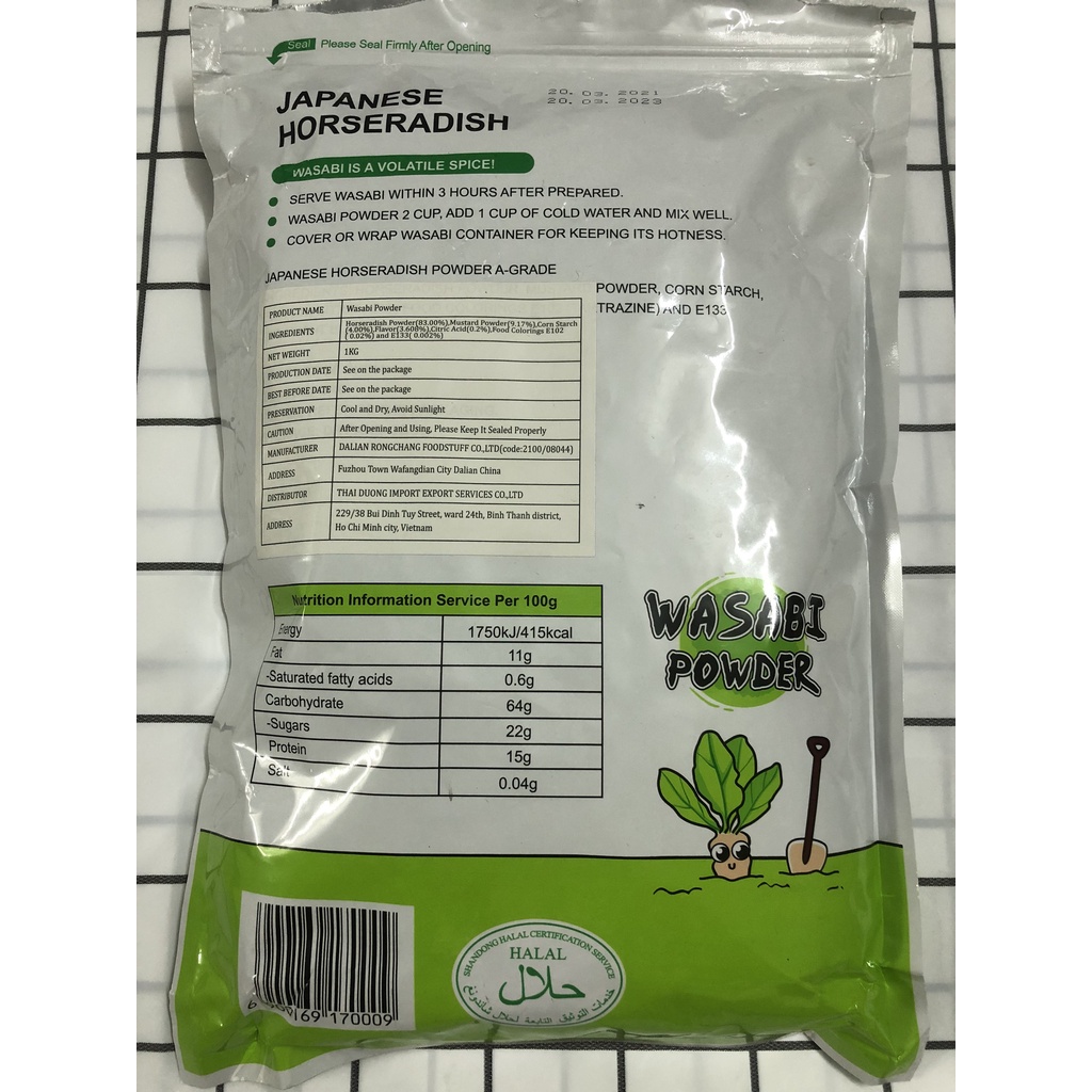 MÙ TẠT BỘT  WASABI POWDER- Bịch chiết 50gr | BigBuy360 - bigbuy360.vn