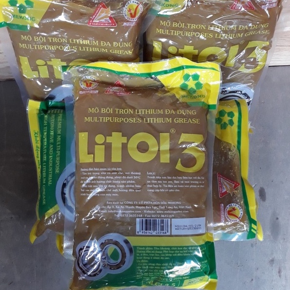 Mỡ bò chịu nhiệt cao cấp Litol 3 (bịch 800g) - chống rỉ sét - kháng nước