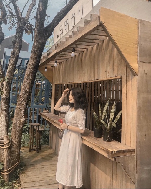 (Hàng có sẵn) Váy trắng midi vintage nơ eo 🌿🌿💯💯 | BigBuy360 - bigbuy360.vn