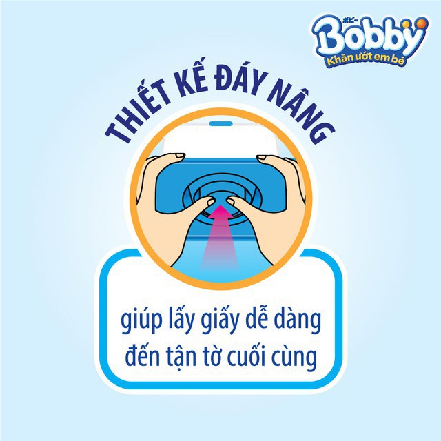 [HÀ NỘI] Khăn Ướt Bobby Không Mùi 100 tờ NANO Bạc (Màu Xanh và Màu Hồng)