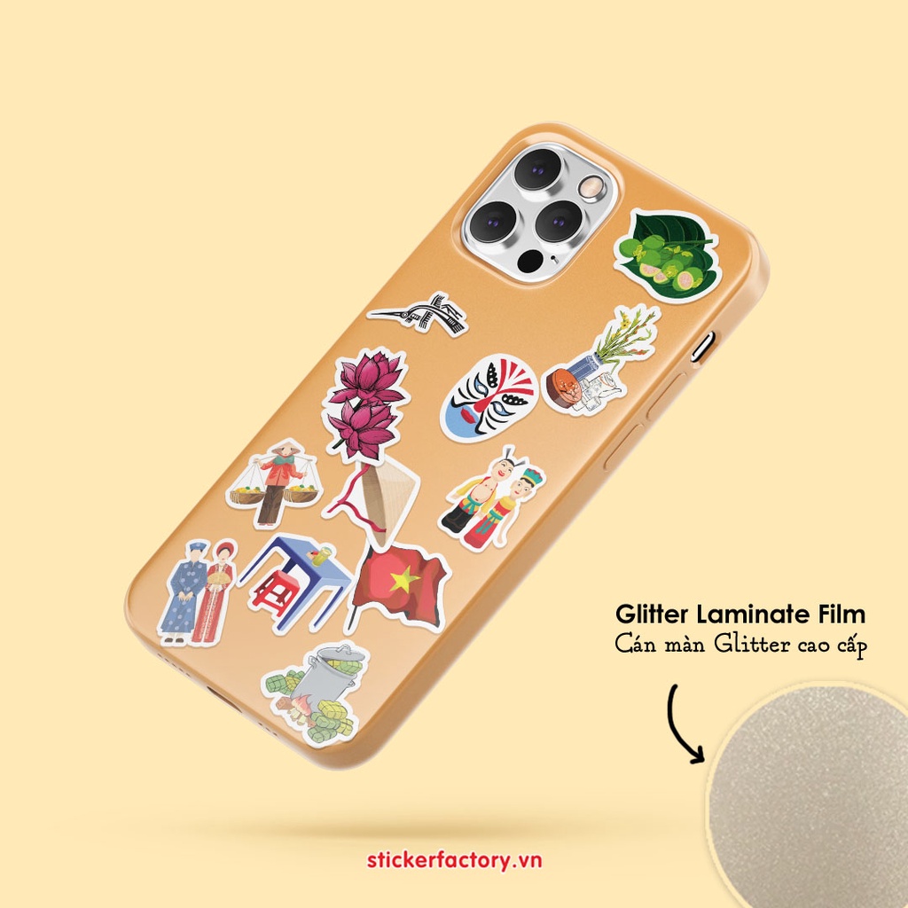 Vol 23 Vietnamese Culture - Little sticker sheet A6 hình dán cán màn lấp lánh - Sticker Factory