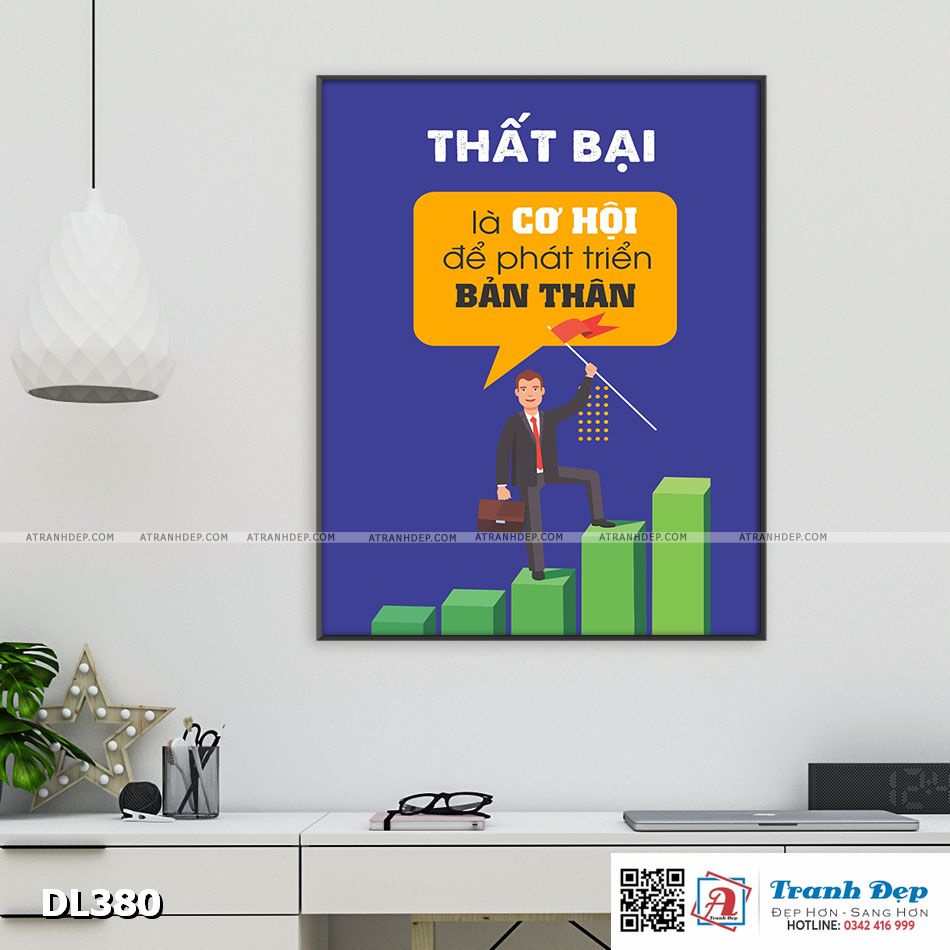 Tranh động lực trang trí phòng làm việc - Thất bại là cơ hội để phát triển bản thân - DL380