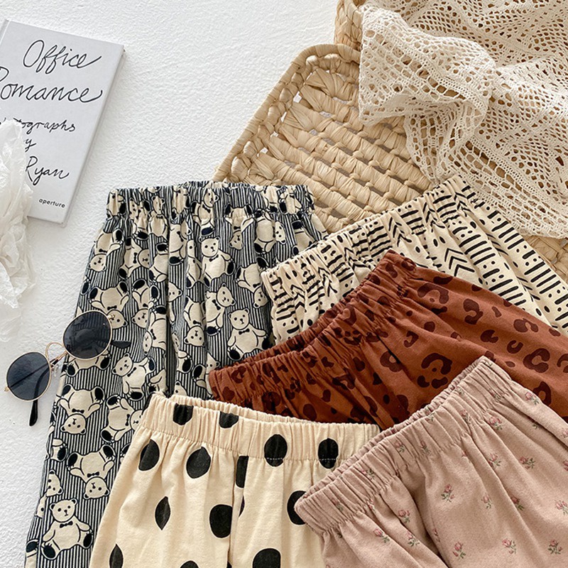 Quần lưng thun ống rộng thoáng khí cho bé gái