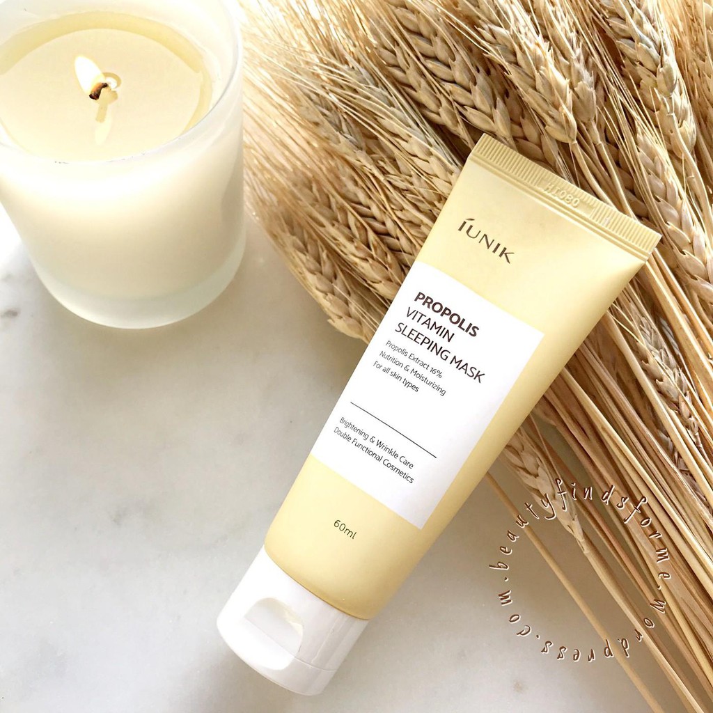 Mặt nạ ngủ keo ong cấp ẩm và làm dịu da IUNIK Propolis Vitamin Sleeping Mask 60ml