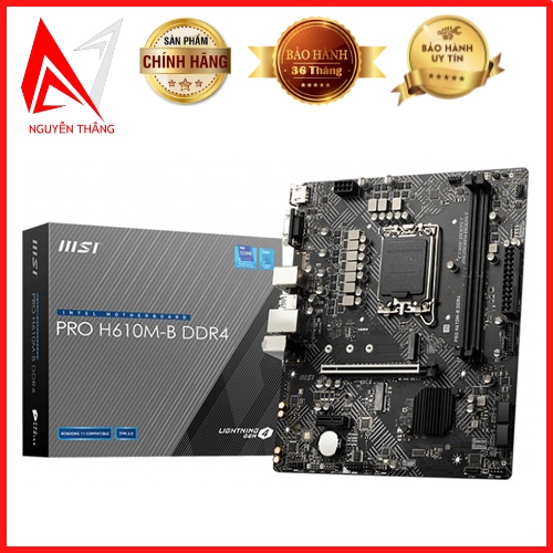 Mainboard bo mạch chủ MSI PRO H610M-B (Socket LGA 1700/mATX/2 Khe RAM/DDR4) new chính hãng