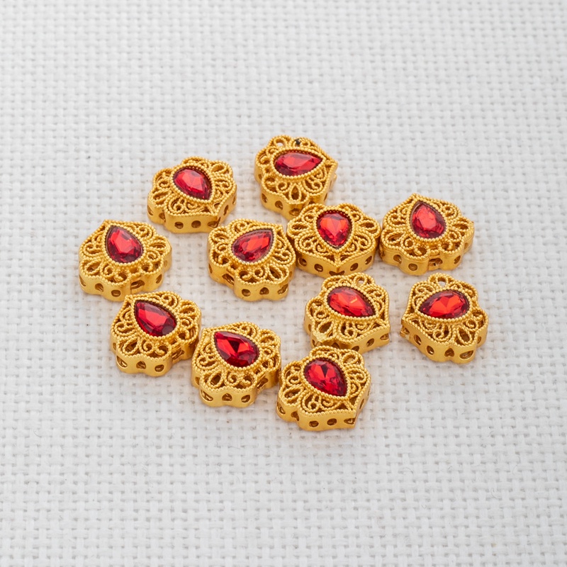 Hạt Xỏ Lỗ Bằng Đồng Mạ Vàng 18K diy Làm Trang Sức Thủ Công