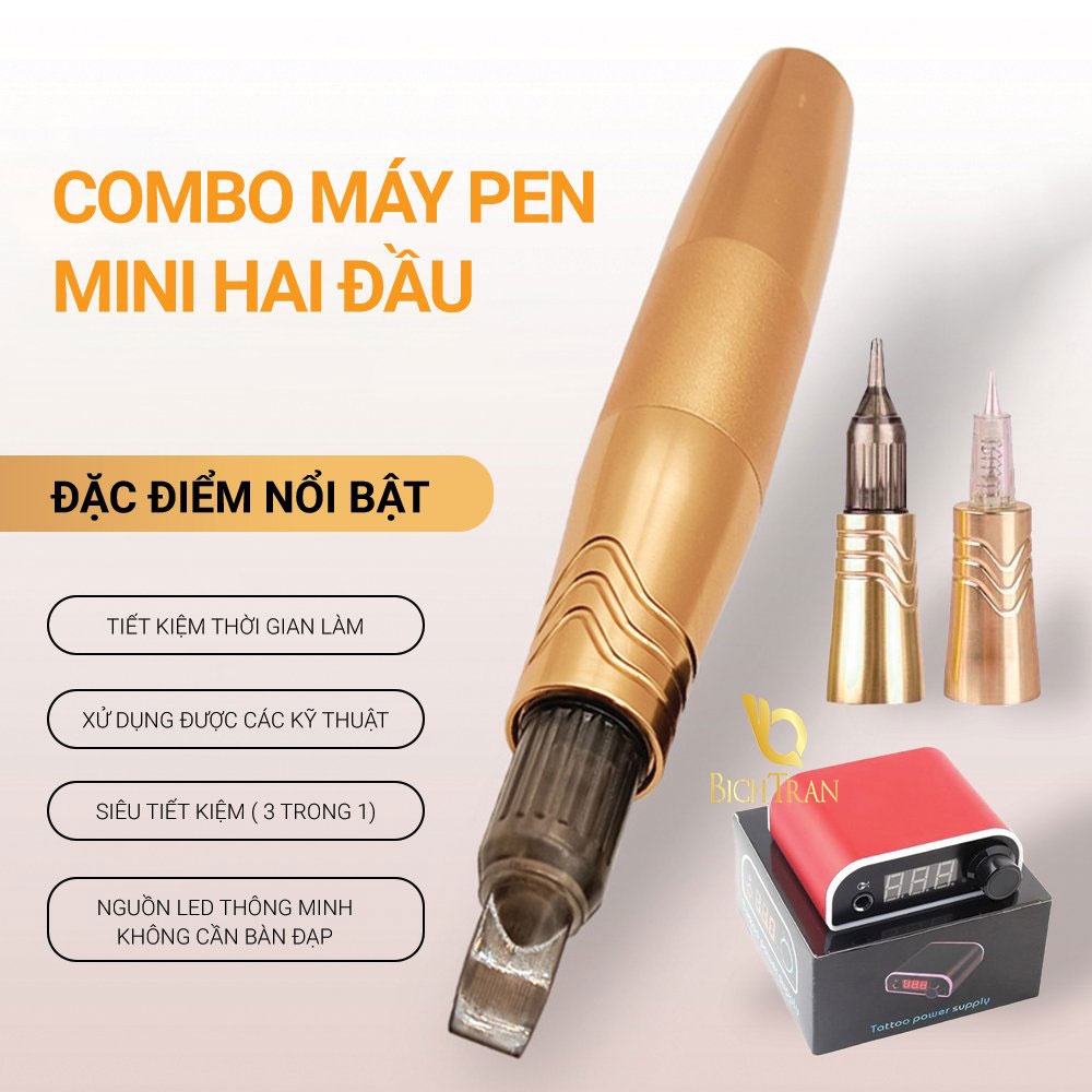 Máy Pen 5 0 plus phun xăm môi mini hai đầu xăm hình