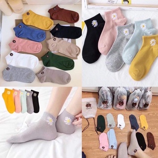 Vớ nữ cổ ngắn thêu gấu siêu cute