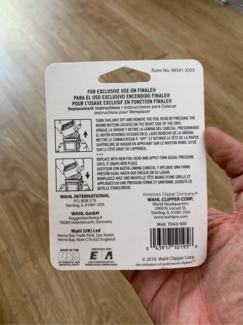 Combo nắp và lưỡi hộp cạo khô Wahl đen Finale Shaver
