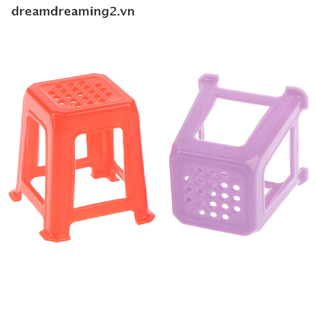 Mô hình ghế đẩu nhựa mini tỉ lệ 1/12 trang trí nhà búp bê