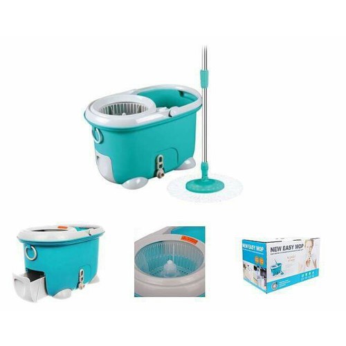 Bộ cây lau nhà xoay tay 360 độ Lock&amp;Lock MOP-Q2-1 màu xanh dương, hàng chính hãng!