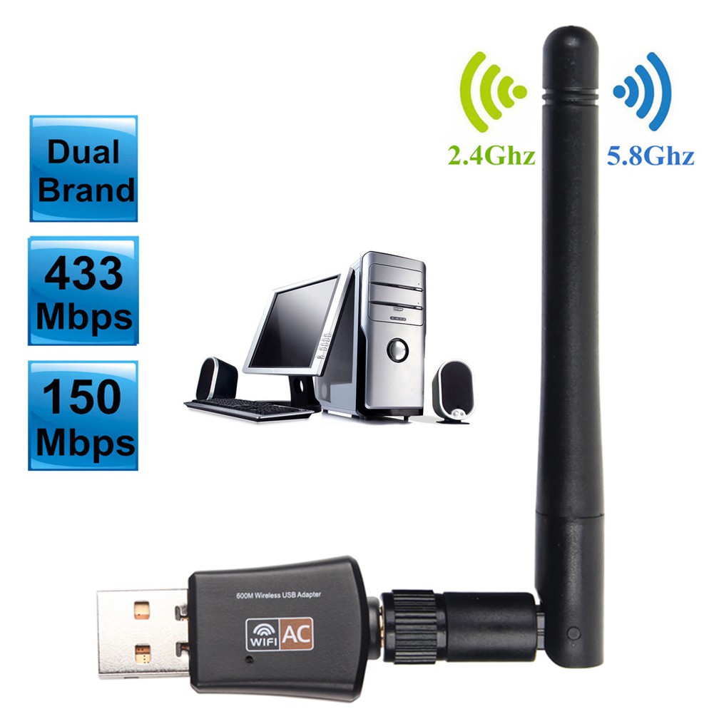 Usb Wifi 600mbps Băng Tần Kép 5ghz Cho Pc