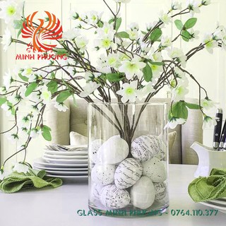 Bình bông thủy tinh trang trí dạng trụ D20x30