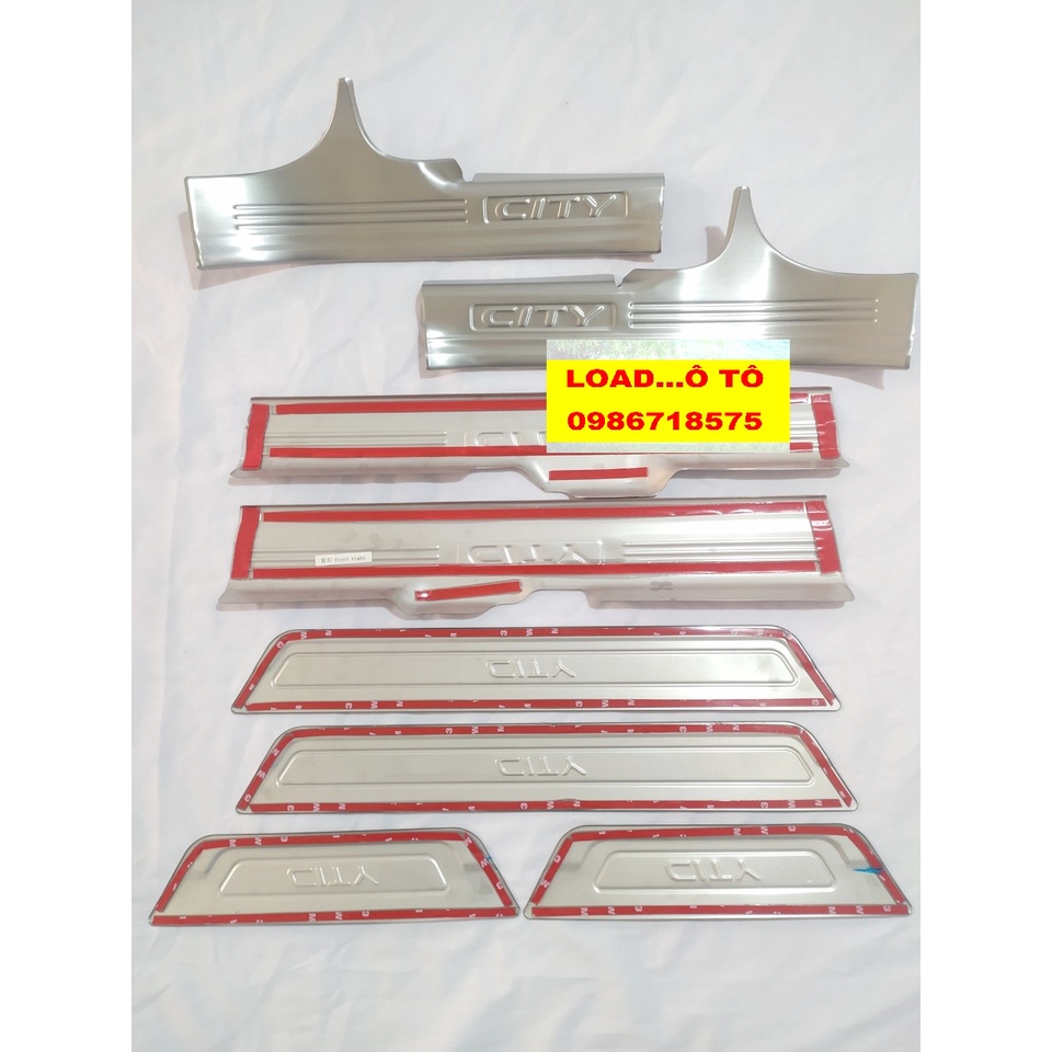 Ốp Bậc Cửa, Nẹp Bước Chân Honda City 2023-2021 Trong, Ngoài Chất Liệu Inox Cao Cấp