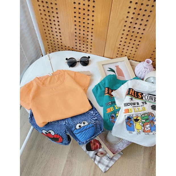 [8-19kg] Set bộ HB kids áo phông quần jean bé trai