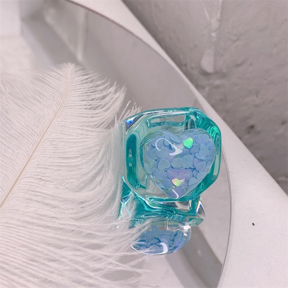 1 Nhẫn Đeo Ngón Tay Bằng Nhựa Resin Màu Kẹo Ngọt Thời Trang Cho Nữ