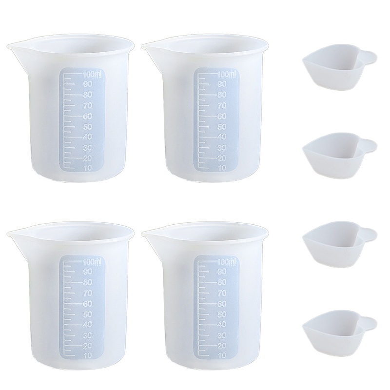 Set 8 Cốc Đo Lường Bằng Silicone Dùng Làm Trang Sức Epoxy Diy