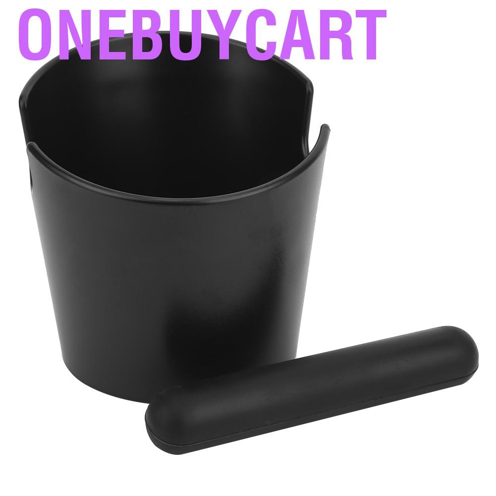 Onebuycart Coffee Knock Box Anti-Slip Slag Grounds Bucket with Rubber Bar Making Accessories