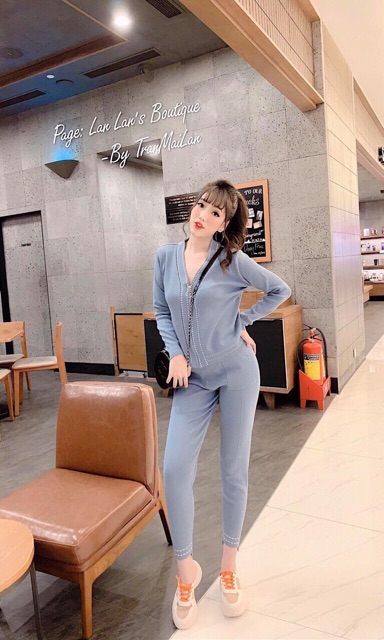 Set bộ len nữ có khoá kéo hàng cao cấp