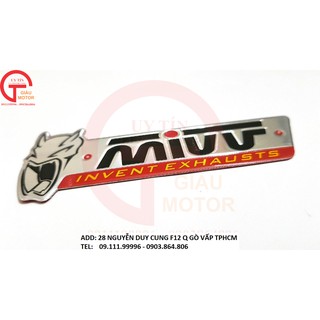 TEM NHÔM LOGO MIUV CHỊU NHIỆT CHỐNG NƯỚC DÁN XE MÁY SIÊU ĐẸP ,TẶNG KÈM MIẾNG TEM DECAL DÁN XE.