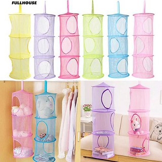 Túi lưới treo tường đựng đồ chơi cho bé 3 tầng