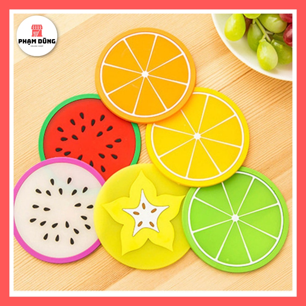 Miếng Lót Ly Hình Trái Cây , Đế Lót Ly Silicon Hình Hoa Quả