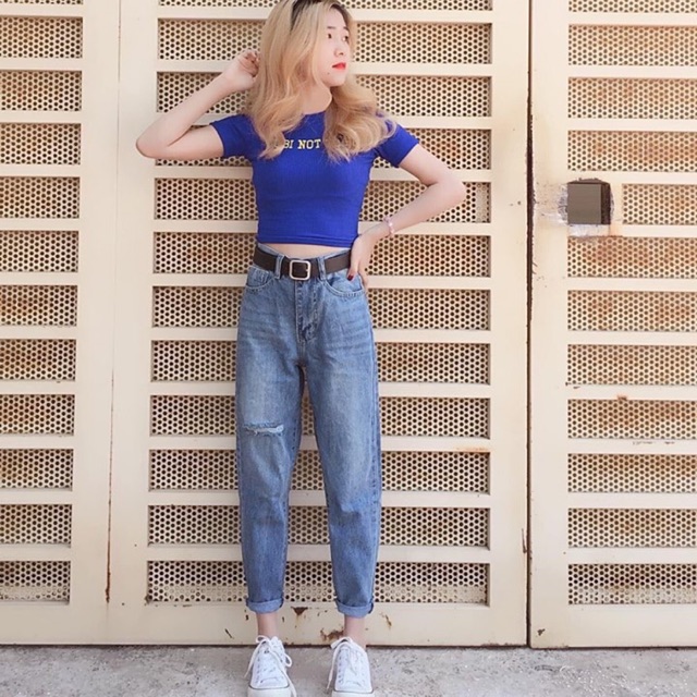 Quần baggy rách 1 bên