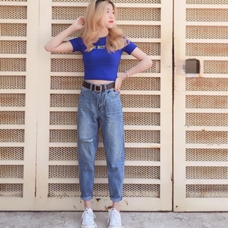 Quần baggy rách 1 bên