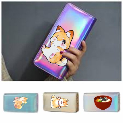 Ví shiba hologram VHI20 ví dẹt thời trang nhiều ngăn ví dáng dài cute dễ thương