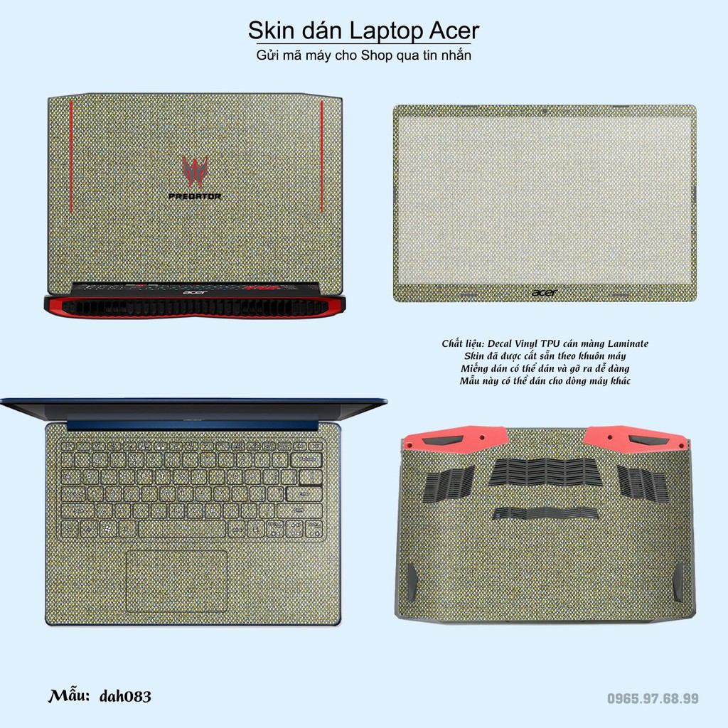 Skin dán Laptop Acer in hình vân vải (inbox mã máy cho Shop)