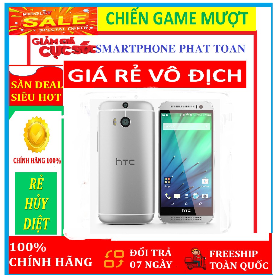 Điện thoại " HTC One M8 . Ram 2Gb/32gb . Fullbox Đủ Màu - Chiến Game Nặng mượt