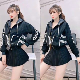 Áo khoác nữ Áo khoác nữ gió dù 2 lớp chống nắng phối viền sọc túi ngang ngộ nghĩnh-dễ thương