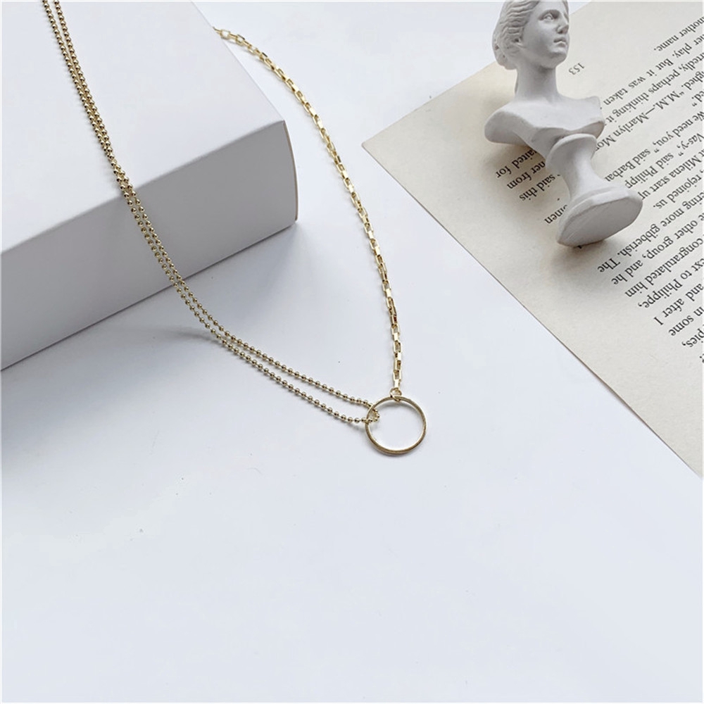 Vòng Cổ Choker Hai Lớp Thiết Kế Đơn Giản Phong Cách Hàn Quốc